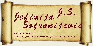 Jefimija Sofronijević vizit kartica
